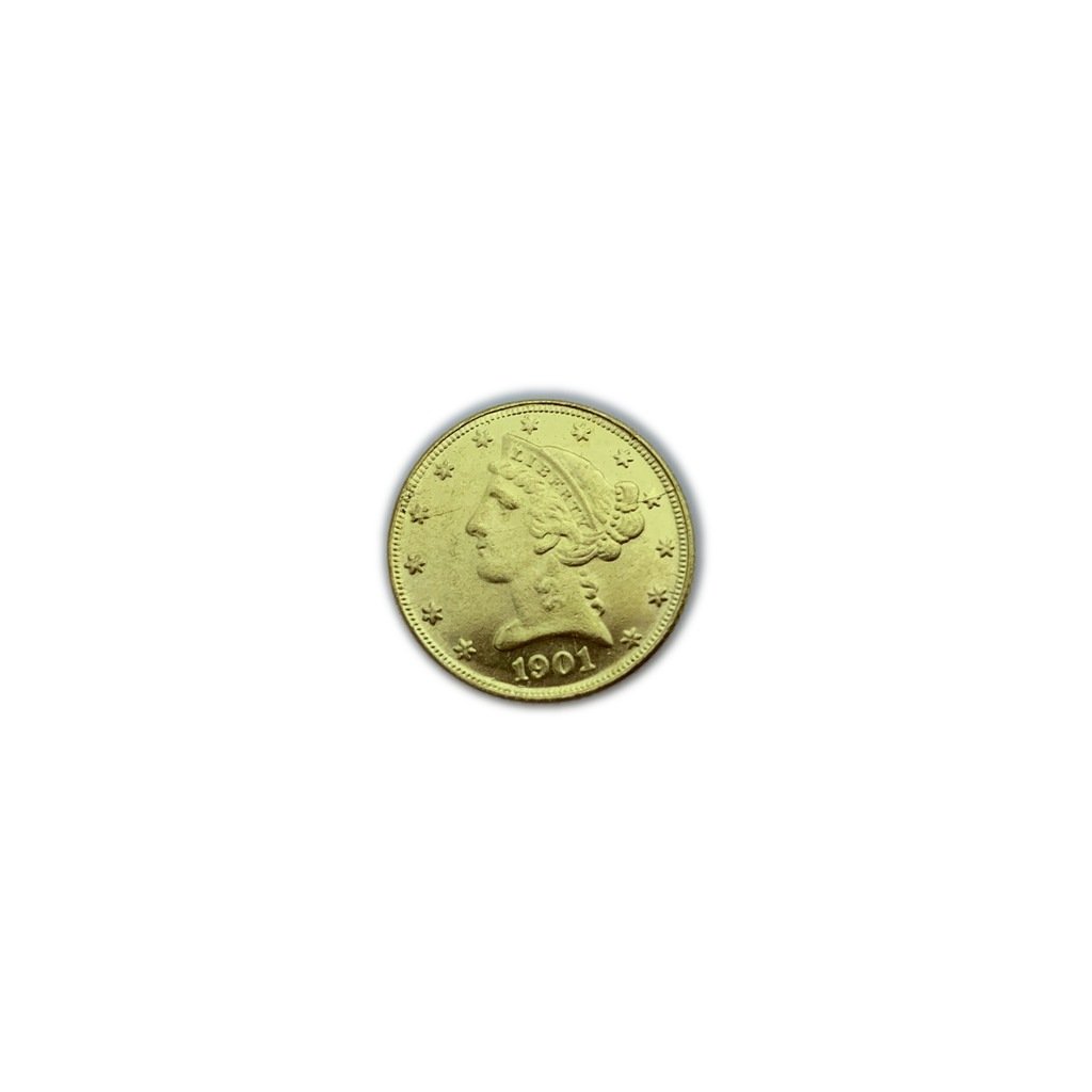 1901 GOLD FIVE DOLLAR COIN (1 of 2)
