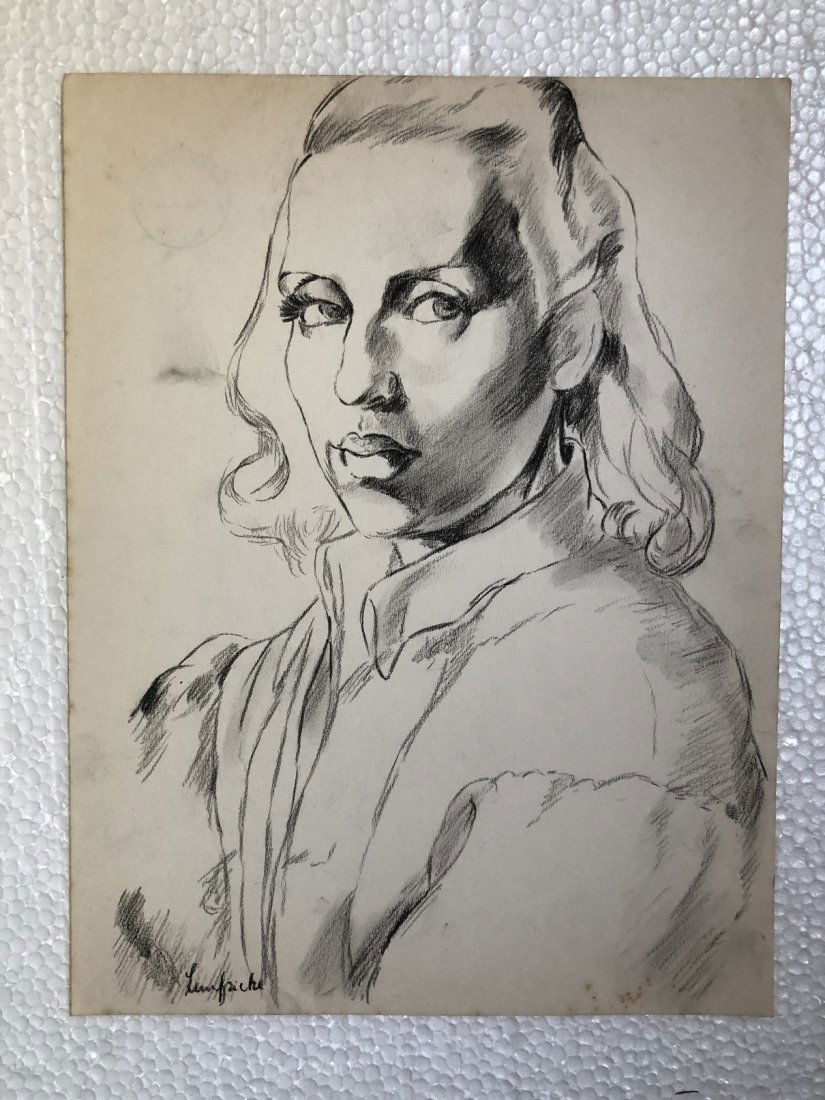 Signed Tamara de Lempicka Charcoal Drawing on paper: Signed and Sealed Tamara de Lempicka Charcoal Drawing on Paper. verso stamp inscribed "Hammer Galleries New York" Aprox size 9" x 12" Inches. This item has limited provenance, it doesnt have any docum