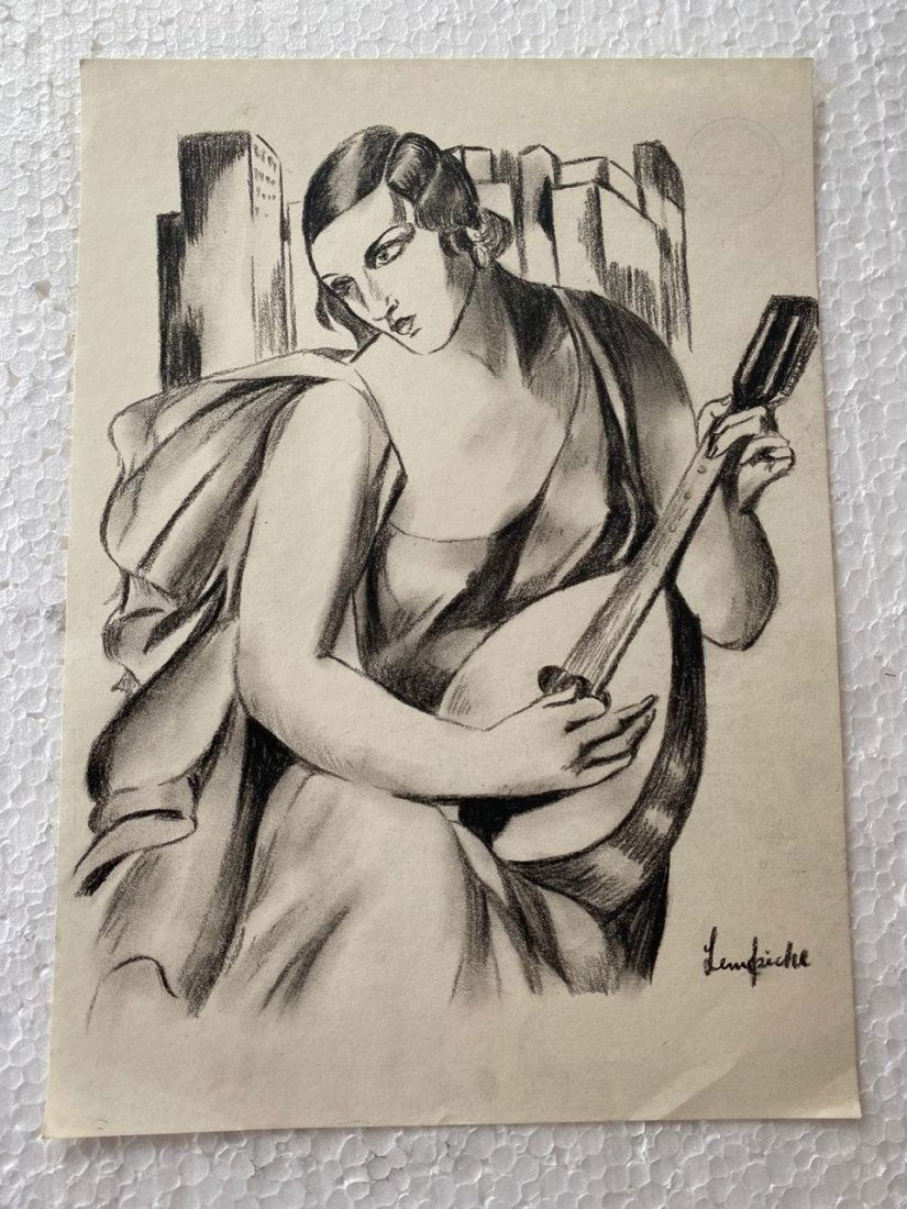 Signed and Sealed Tamara de Lempicka Charcoal Drawing: Signed and Sealed Tamara de Lempicka Charcoal Drawing on Paper. verso stamp inscribed "Hammer Galleries New York" Aprox size 9" x 12" Inches aprox. This item has limited provenance, it doesnt have any