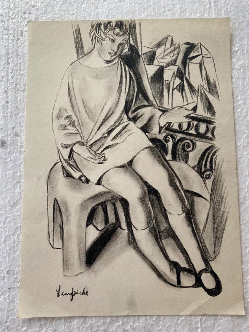 Signed and Sealed Tamara de Lempicka Charcoal Drawing: Signed and Sealed Tamara de Lempicka Charcoal Drawing on Paper. verso stamp inscribed "Hammer Galleries New York" Aprox size 9" x 12" Inches aprox. This item has limited provenance, it doesnt have any
