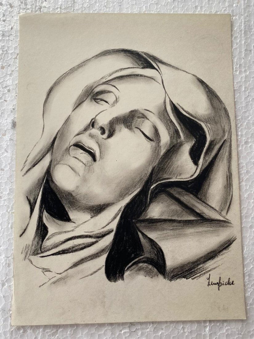 Signed and Sealed Tamara de Lempicka Charcoal Drawing: Signed and Sealed Tamara de Lempicka Charcoal Drawing on Paper. verso stamp inscribed "Hammer Galleries New York" Aprox size 9" x 12" Inches aprox. This item has limited provenance, it doesnt have any