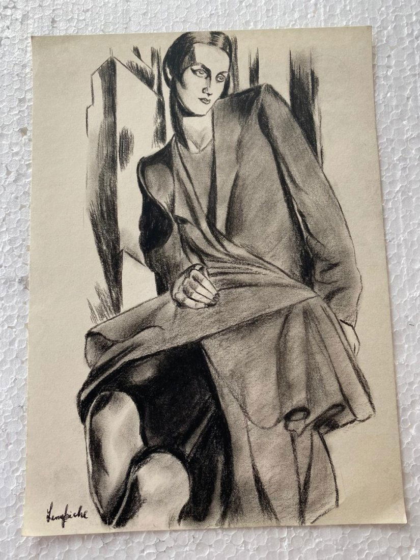 Signed and Sealed Tamara de Lempicka Charcoal Drawing: Signed and Sealed Tamara de Lempicka Charcoal Drawing on Paper. verso stamp inscribed "Hammer Galleries New York" Aprox size 9" x 12" Inches aprox. This item has limited provenance, it doesnt have any