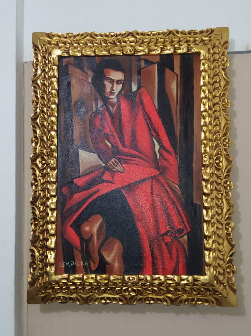 Tamara de Lempicka Oil on Canvas with Framed Signed: Tamara de Lempicka, Oil on Canvas Painting, Signed, Framed, Measures 76cm x 55.5cm I sold this item to the manner or artist style, it doesn´t have any document provenance.