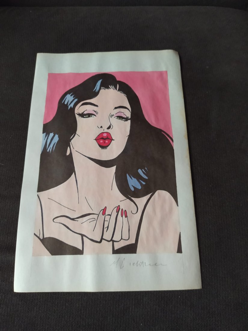 Roy Lichtensein Mixed Media Drawing On Paper Signed (1 of 2)