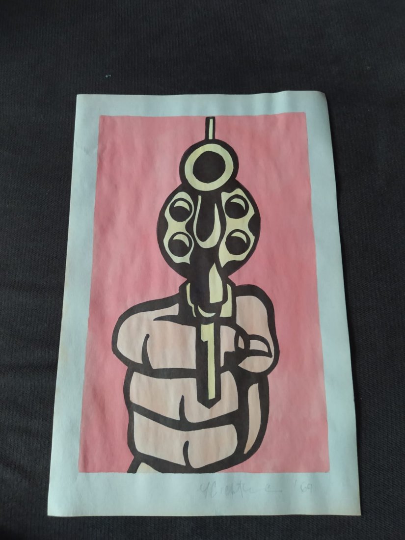 Roy Lichtensein Mixed Media Drawing On Paper Signed (1 of 2)