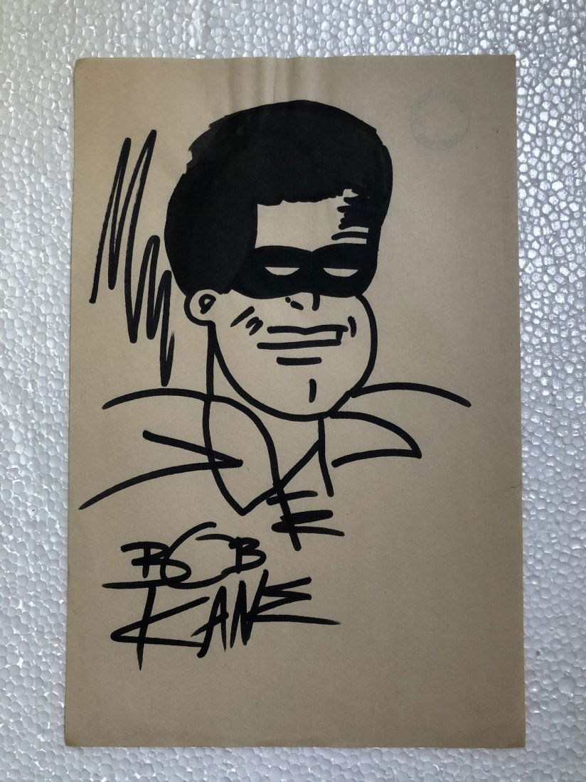 Signed and Sealed Bob Kane Ink Drawing on paper (1 of 2)