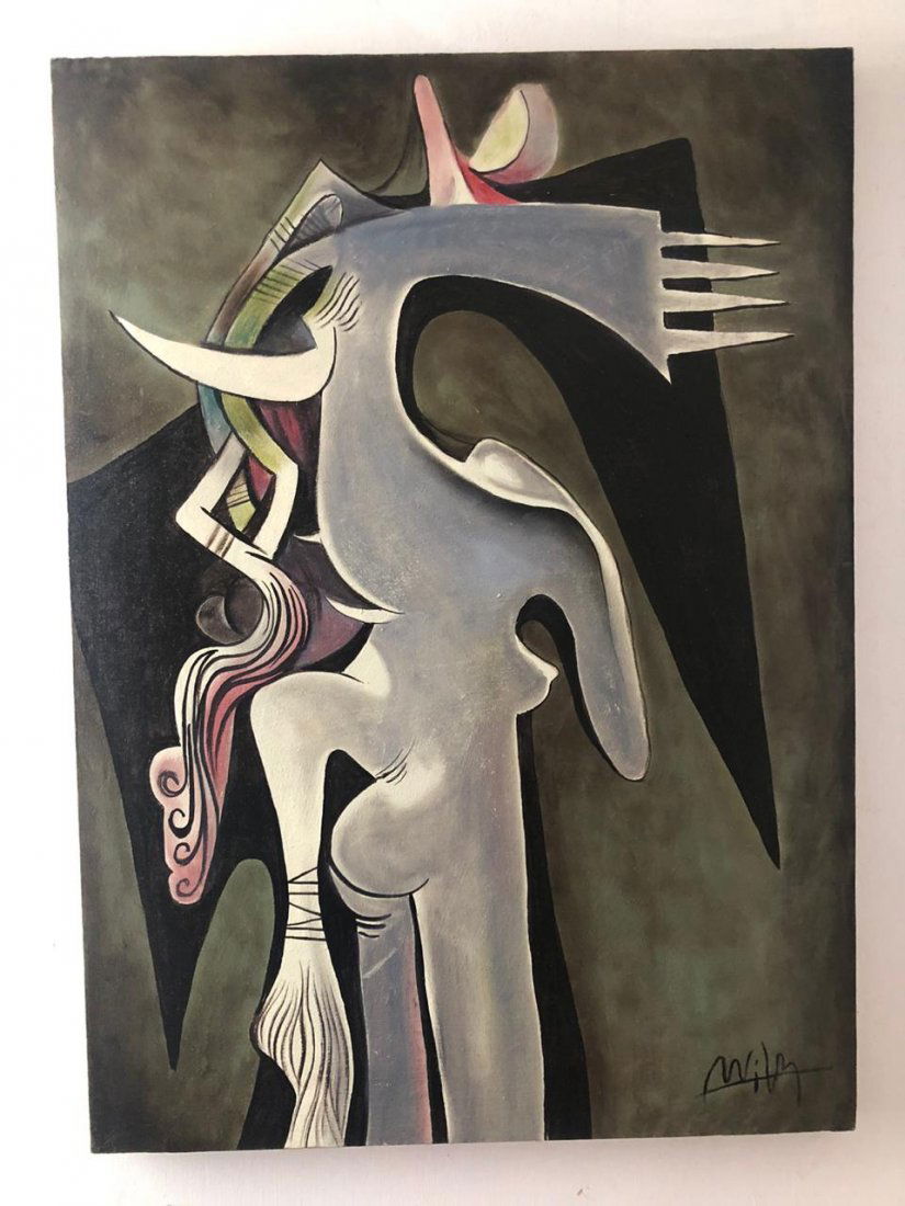 Wilfredo Lam Painting Oil On Canvas Signed and Sealed (1 of 8)