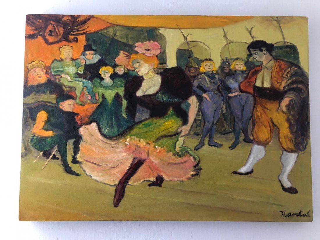 Toulouse Lautrec Oil On Canvas Signed and Sealed (1 of 8)