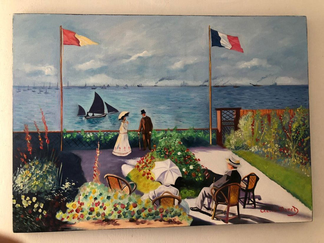 Claude Monet Painting Oil On Canvas Signed and Sealed (1 of 10)