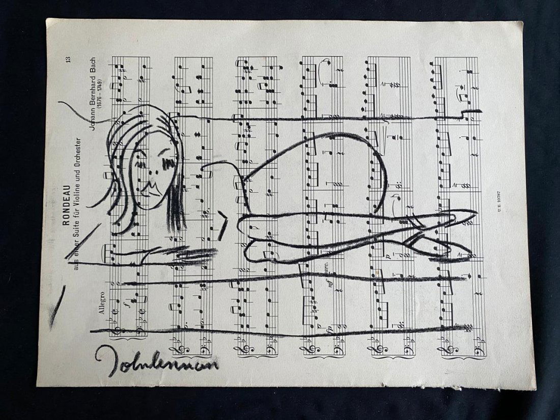 John Lennon (Charcoal on paper) In the Style of: In the Style of John Lennon charcoal Drawing on Paper. Aprox size 29.5cm x 21.1cm This item has limited provenance, it doesnt have any documentation or cerfication, Sold "as is" to the manner or style