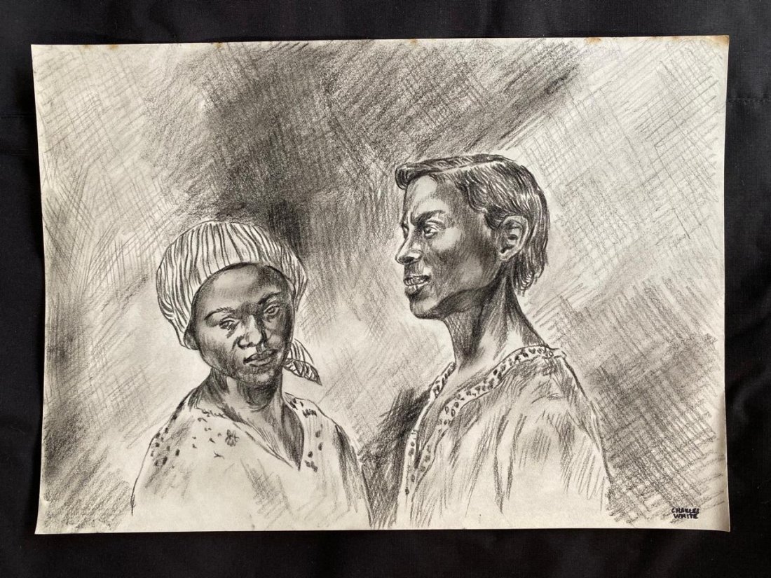 Charles White (Charcoal on Paper) In the Style of (1 of 2)