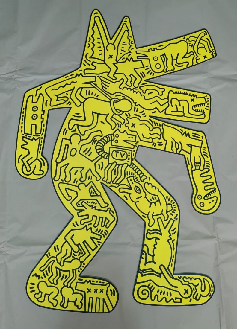 Keith Haring's Dog Silhouette Artwork In the Style of (1 of 2)