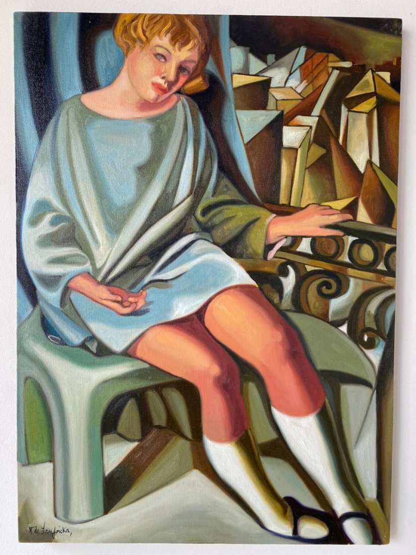 Tamara de Lempicka (Oil On Canvas) In the Style of: In the Style of Tamara de Lempicka poles artist, Oil Painting on Canvas, Signed and Sealed, Measures 70cm x 50cm" Inches, I sold this item to the manner or artist style, it doesnÂ´t have any documen