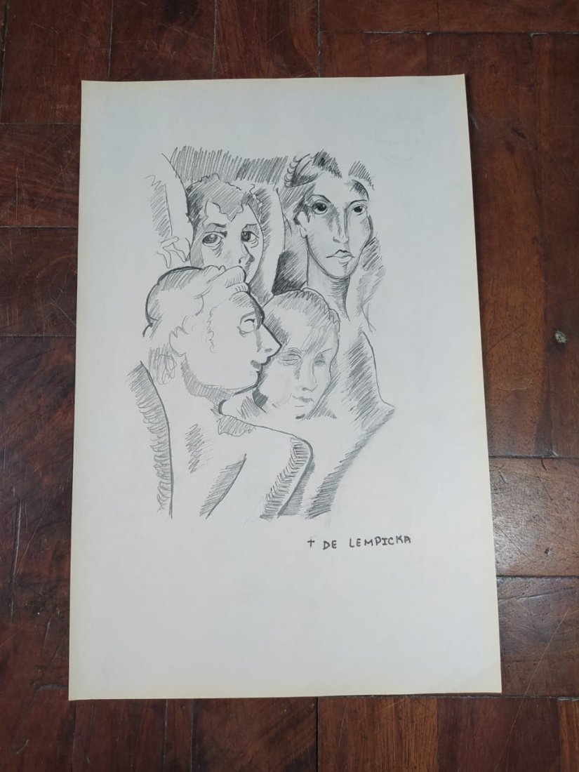 Tamara de Lempicka (Drawing on Paper) In the Style of: Done In the Style of Tamara de Lempicka Charcoal Drawing on Paper. Aprox size 13 x 8.5 inches. This Item Has Limited Provenance, It Doesnt Have Any Documentation, certification COA. Is The Reason That