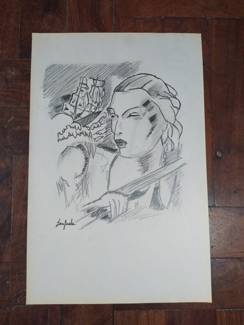 Tamara de Lempicka (Drawing on Paper) In the Style of: Done In the Style of Tamara de Lempicka Charcoal Drawing on Paper. Aprox size 13 x 8.5 inches. This Item Has Limited Provenance, It Doesnt Have Any Documentation, certification COA. Is The Reason That