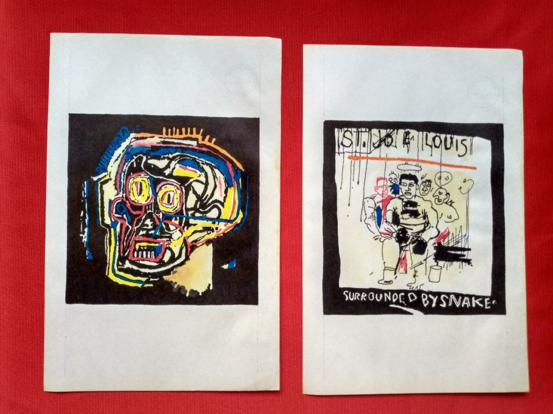 Jean-Michel Basquiat 2 Drawings In the Style of (1 of 2)