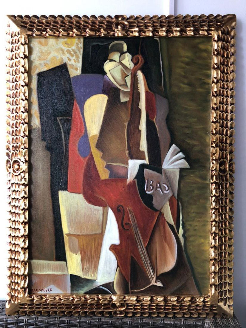 Max Weber Oil On Canvas Signed (In the Style of): In the Style of Max Weber American artist, Oil Painting on Canvas, Signed and Sealed Framed, Measures 33" x 26.5" Inches, I sold this item to the manner or artist style, it doesn´t have any document