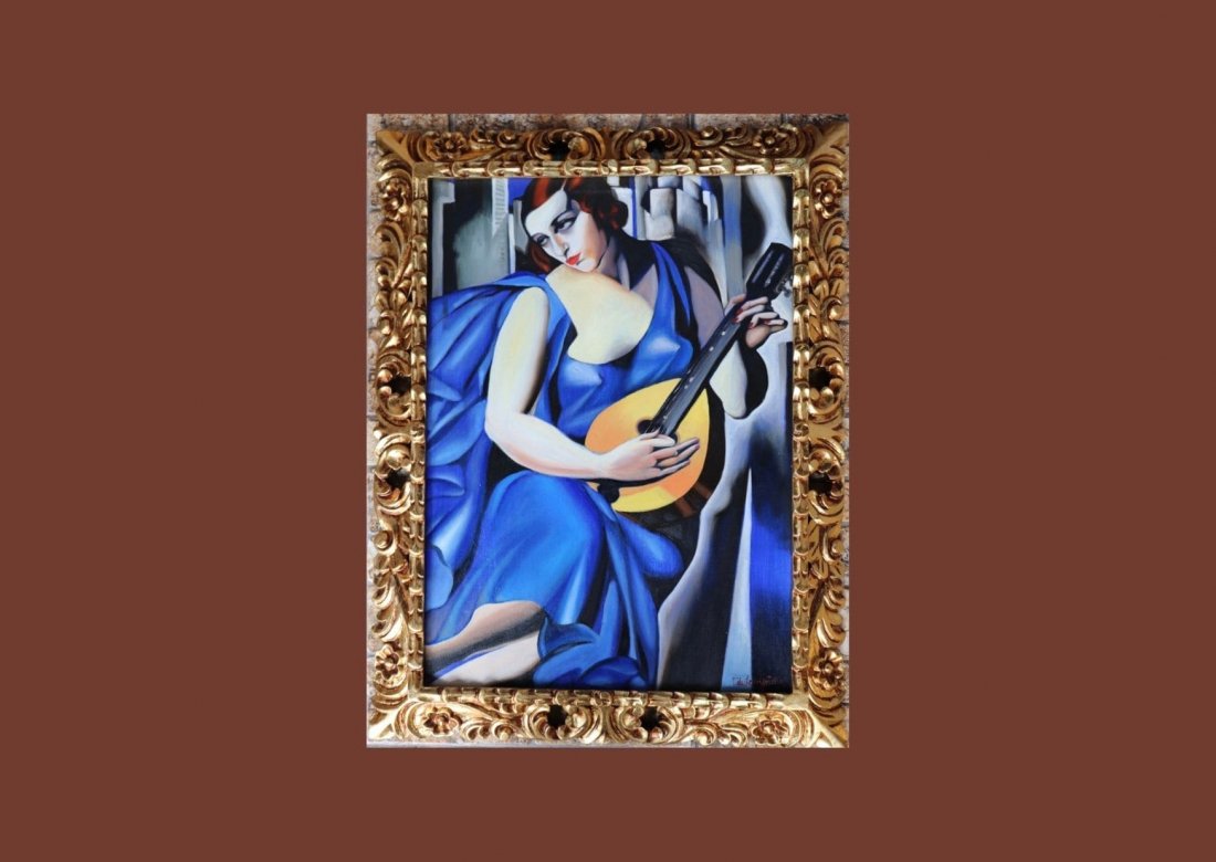 Tamara de Lempic Oil On Canvas Signed (In the Style of): In the Style of Tamara de Lempicka polish artist, Oil Painting on Canvas, Signed and Sealed Framed, Measures 33" x 26.5" Inches, I sold this item to the manner or artist style, it doesn´t have any do