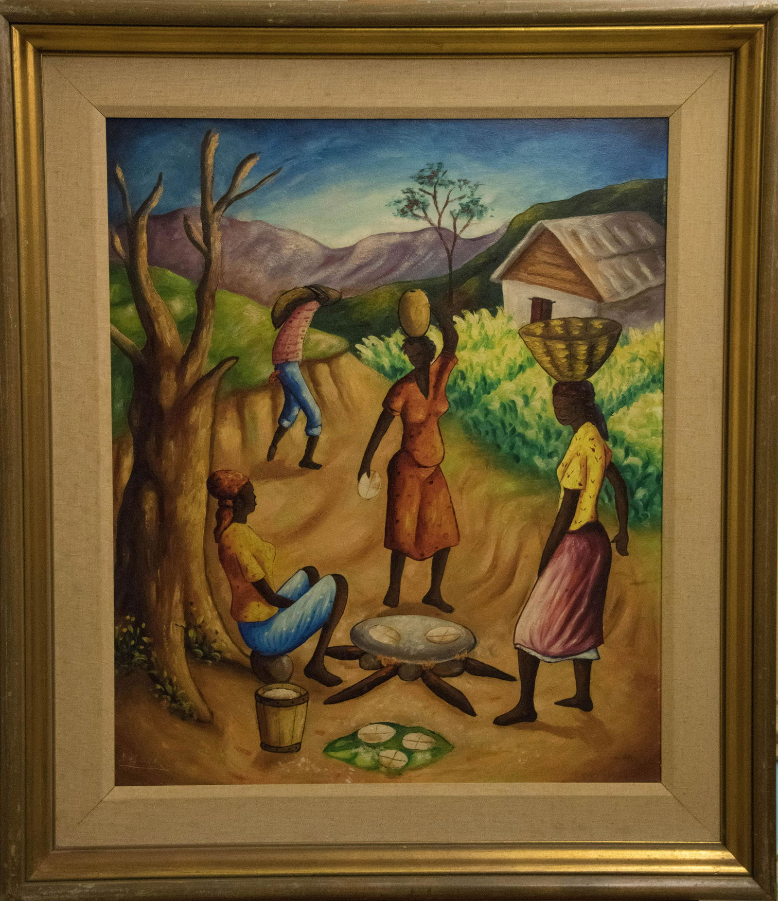 DuJour: Haitian Scene, N.D.: Oil on masonite, 24 x 20 in. From the Yvonne and Glenn Stokes collection.