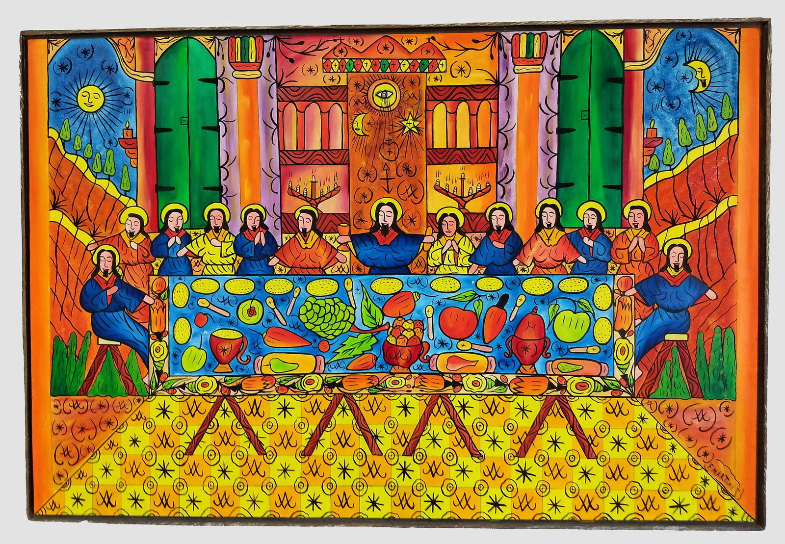 Martinez, Florence: The Last Supper, N.D.: Oil on Masonite, 24 x 26 in. From the Yvonne and Glenn Stokes collection.