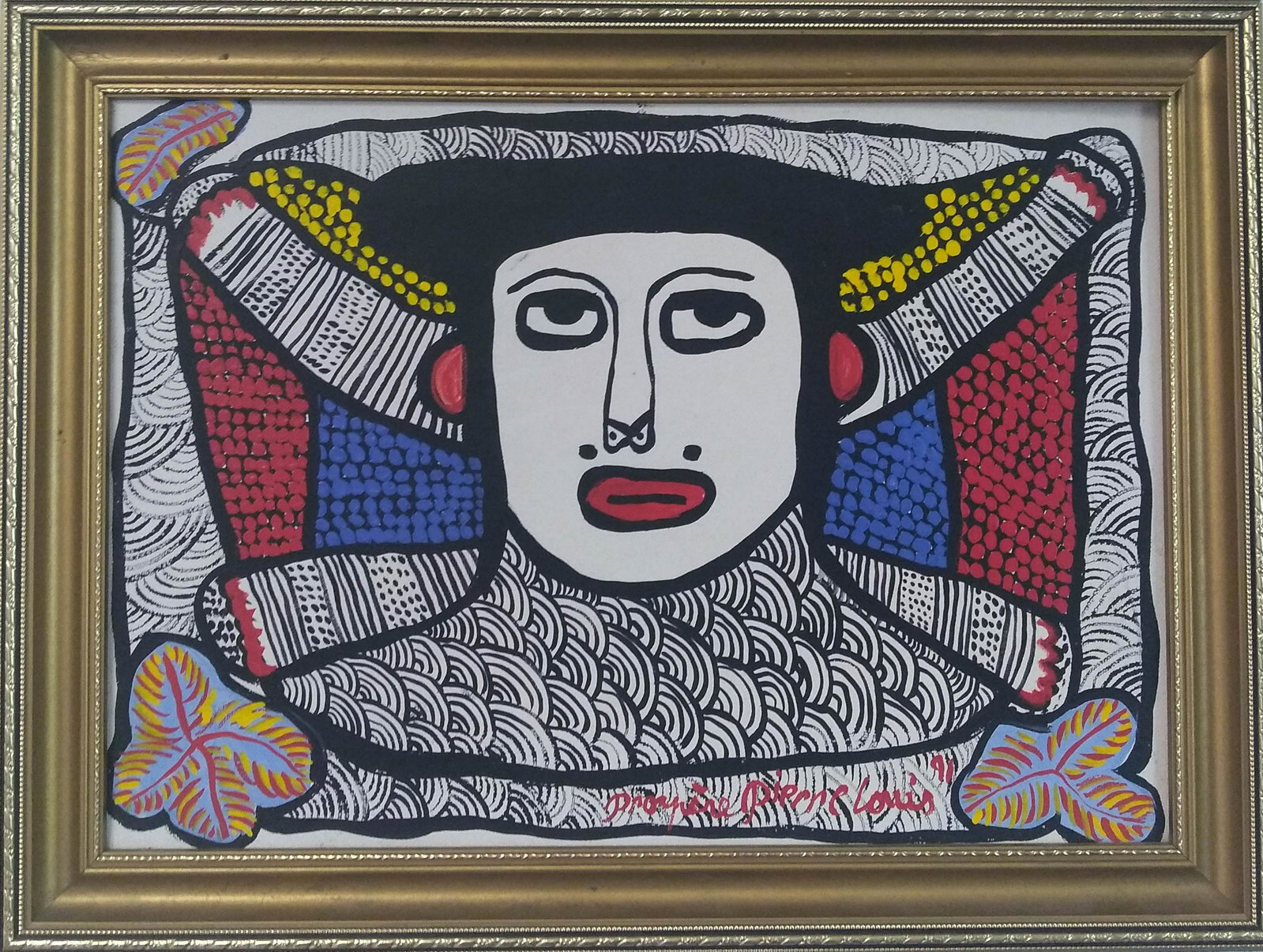 Pierre-Louis, Prospere: Haitian Voudo Outsider Art: Oil on Canvas, 12 x 16 in. From the Yvonne and Glenn Stokes collection.