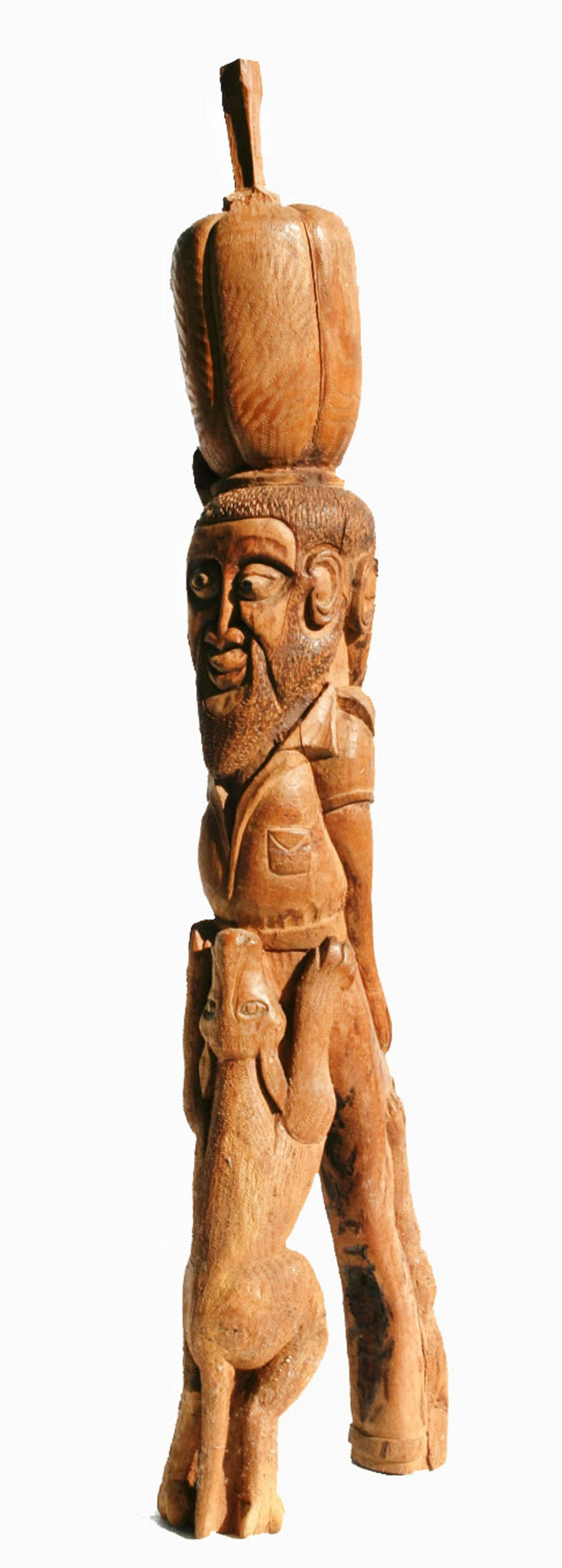 Everald Brown (1917-2003), Farmer, 1991: Wood, 34 x 8.5 x 5 in