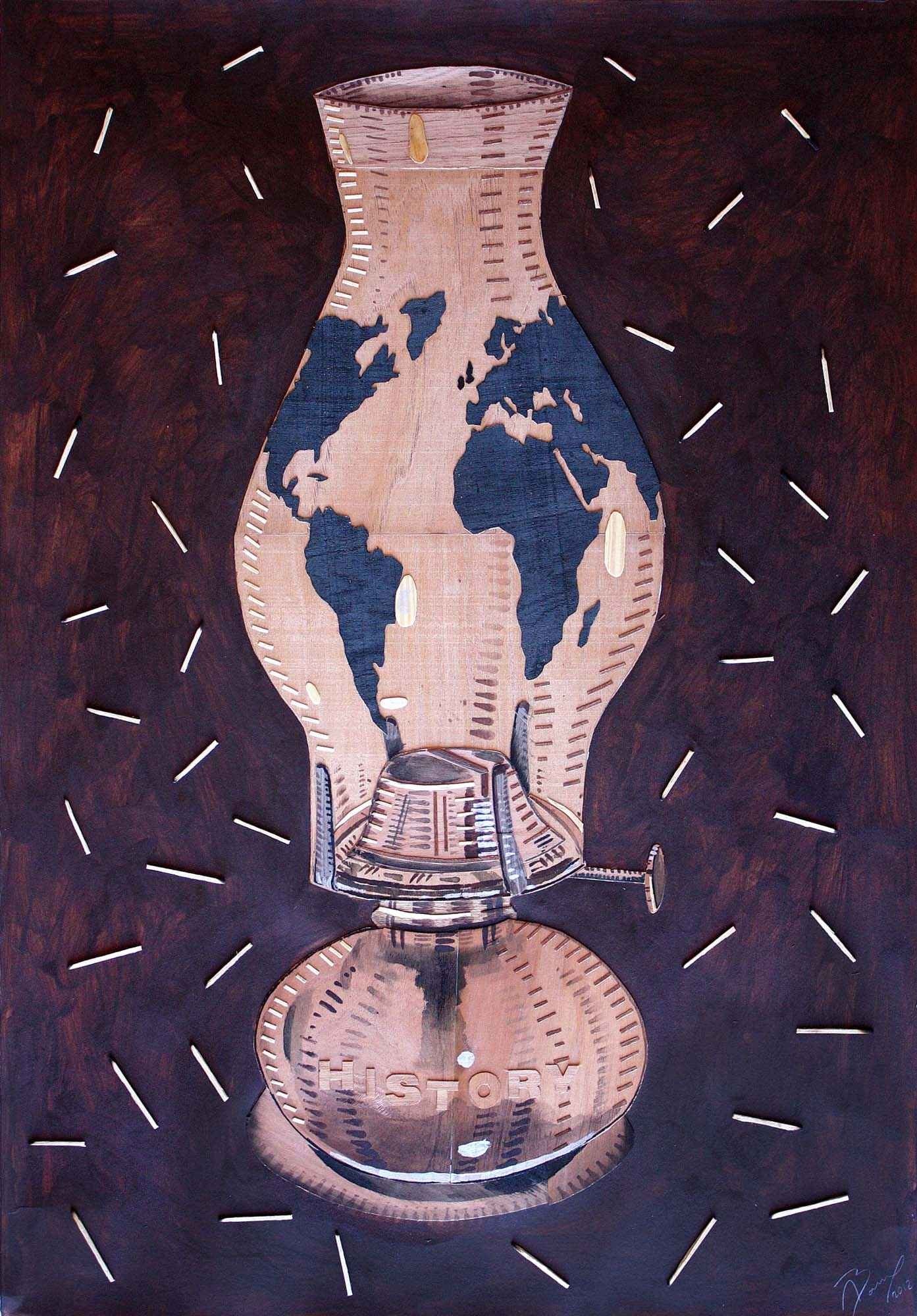 Abel Barroso, Actualidad Internacional, 2012: Actualidad Internacional, 2012, Collage on Paper; 46 x 34.5 x 2.5 in. Black frame.