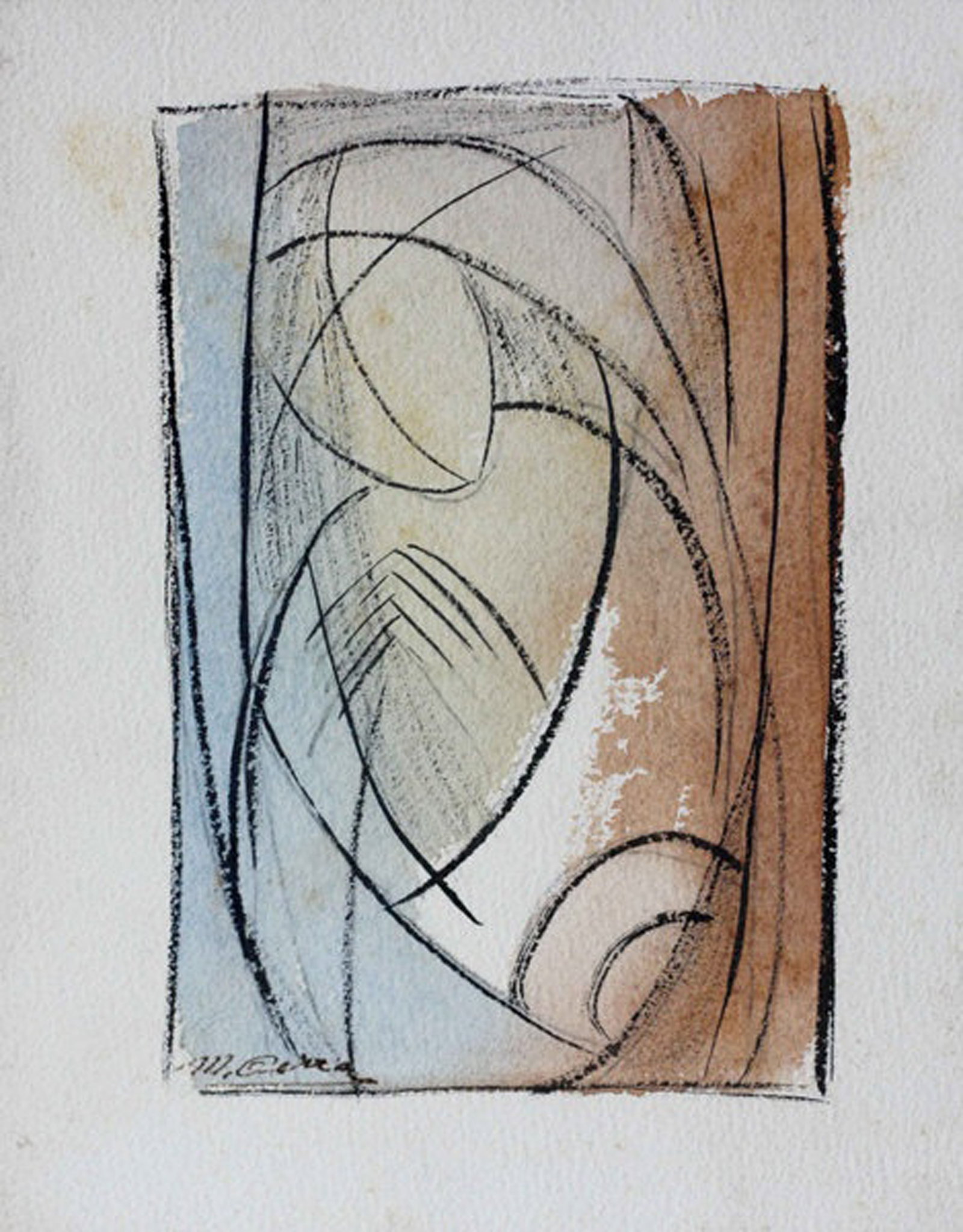 Mirta Cerra, Untitled, N.D.: Mixed media, 6.5 x 5.25 in, Unframed, Signed recto lower leftProvenance: Galeria La Acacia, Havana Cuba