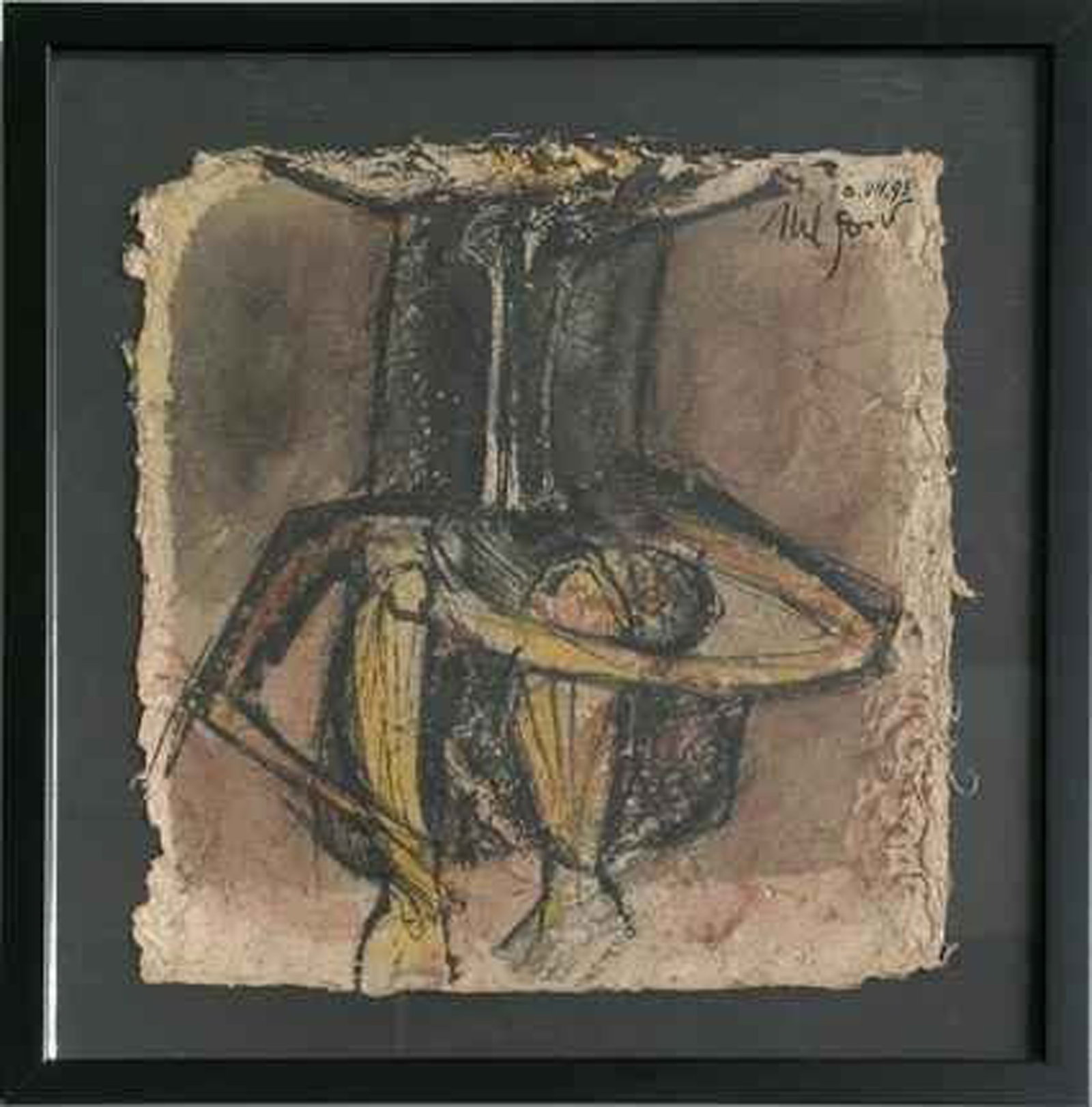 Nelson Dominguez, Untitled (1993), 1993: Mixed media on paper, 17 x 16 in, Framed, Signed recto upper rightProvenance: The Artist, Havana Cuba