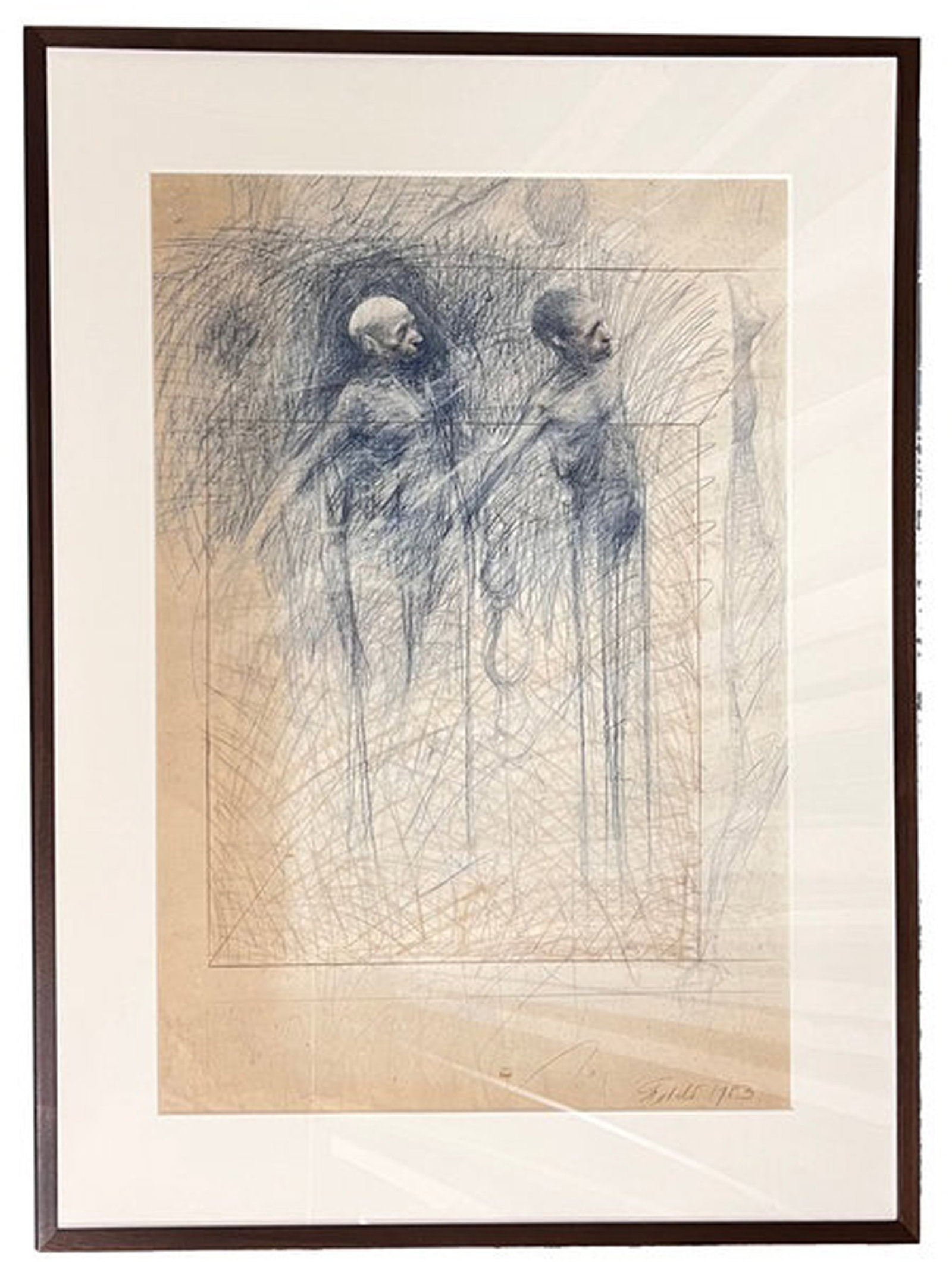 Roberto Fabelo, Untitled, 1983: Mixed media on heavy paper, 31.5 x 24.5 in, Framed, Signed and dated recto lower rightProvenance: The Artist's first wife, Havana Cuba. Certificate of Authenticity by the artist.
