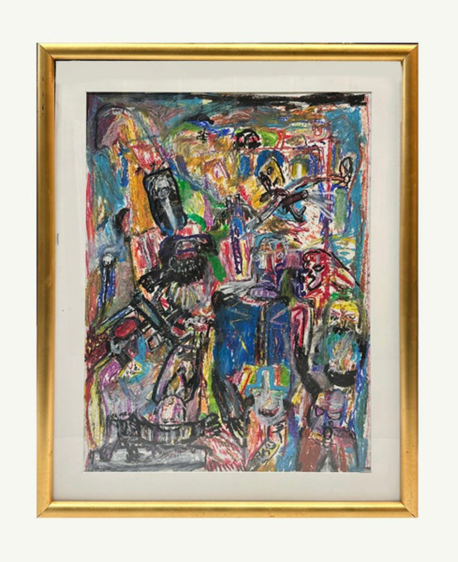 Milton George, Be Careful, c.1995: Oil pastel on paper, 25 x 19 in, Framed, Signed recto upper rightProvenance: The Artist, Kingston Jamaica