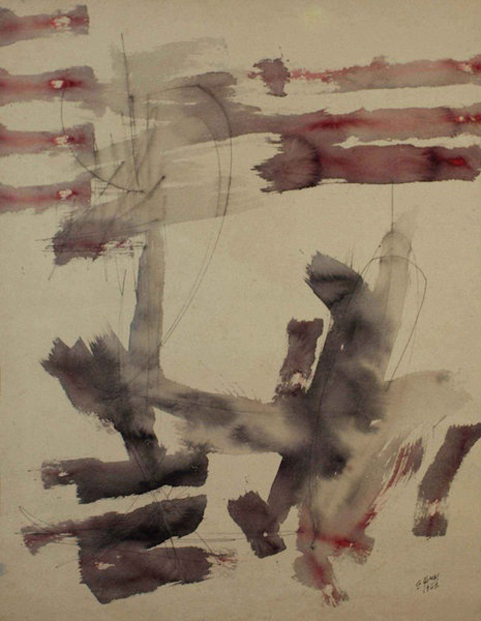 Guido Llinas, Untitled, 1962: Watercolor on heavy paper, 25 x 19 in, Framed, Signed recto lower rightProvenance: Guido Llinas; By descent, Rene Llinas, Havana Cuba