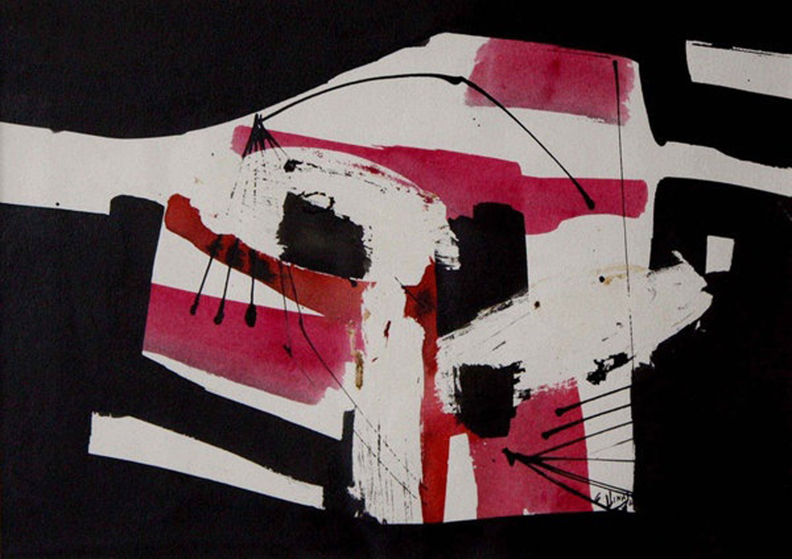 Guido Llinas, Untitled, c. 1956: Mixed media on paper (Collage), 8 x 11 in, FramedProvenance: Guido Llinas; By descent, Rene Llinas, Havana Cuba