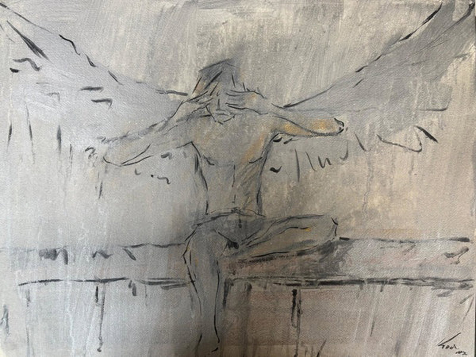 Kadir Lopez, Angel 1, 2007: Charcoal on Heavy Paper, 18 x 24 in, Unframed, Signed and dated recto lower rightProvenance: The Artist, Havana Cuba