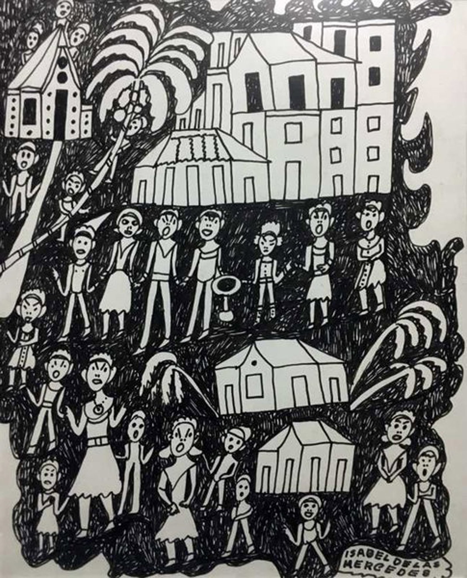 Isabel de Las Mercedes, Finca La Concha, 1989: Ink on paper, 13.5 x 10.5 in, Framed, Signed versoProvenance: Galeria Diago, Havana Cuba