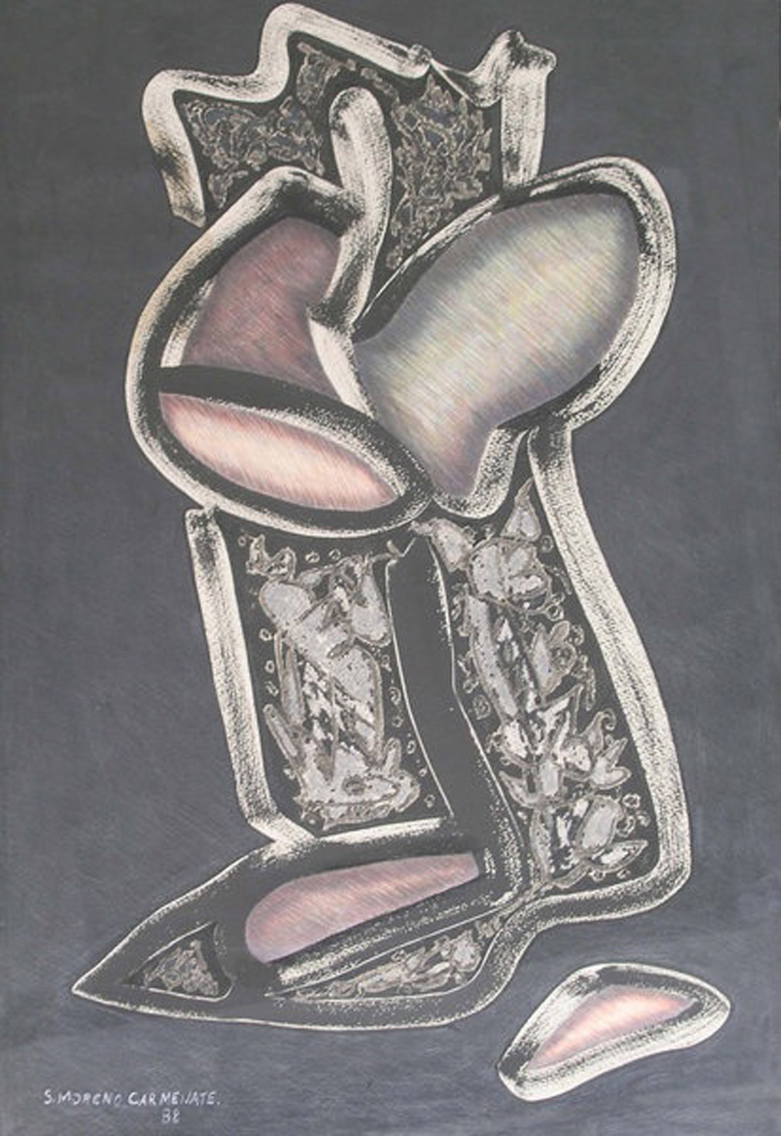 Sergio Moreno Carmenate, Botanica Imaginaria II, 1988: Mixed media on heavy paper, 29.5 x 20.5 in, Unframed, Signed recto lower leftProvenance: The Artist, Maracaibo Venezuela