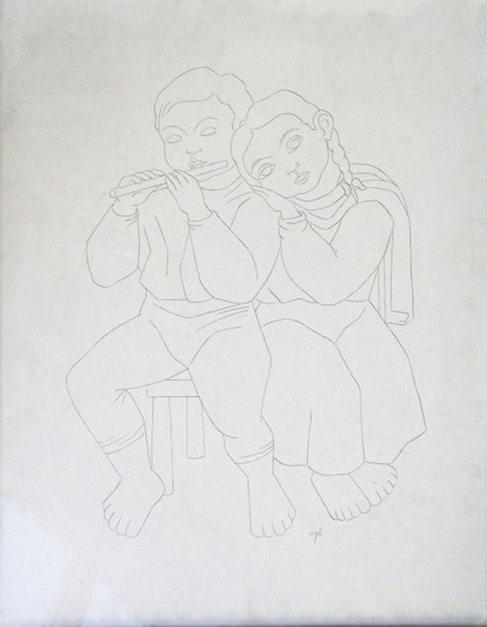 Jorge Rigol, Untitled, N.D.: Ink on heavy paper, 28.5 x 22.5 in, Framed, Signed recto lower rightProvenance: Galeria La Acacia, Havana Cuba