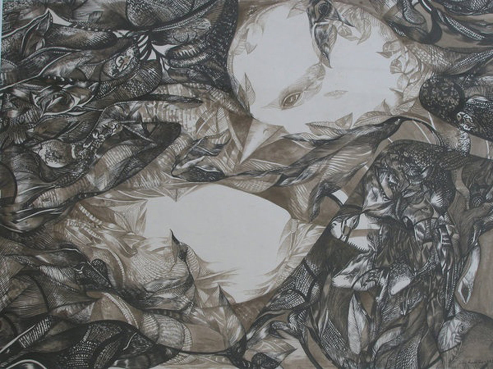 Zaida Del Rio, Untitled, 1971: Watercolor and ink on heavy paper, 22.5 x 28 in, Framed, Signed and dated recto. Provenance: Galeria La Acacia, Havana Cuba