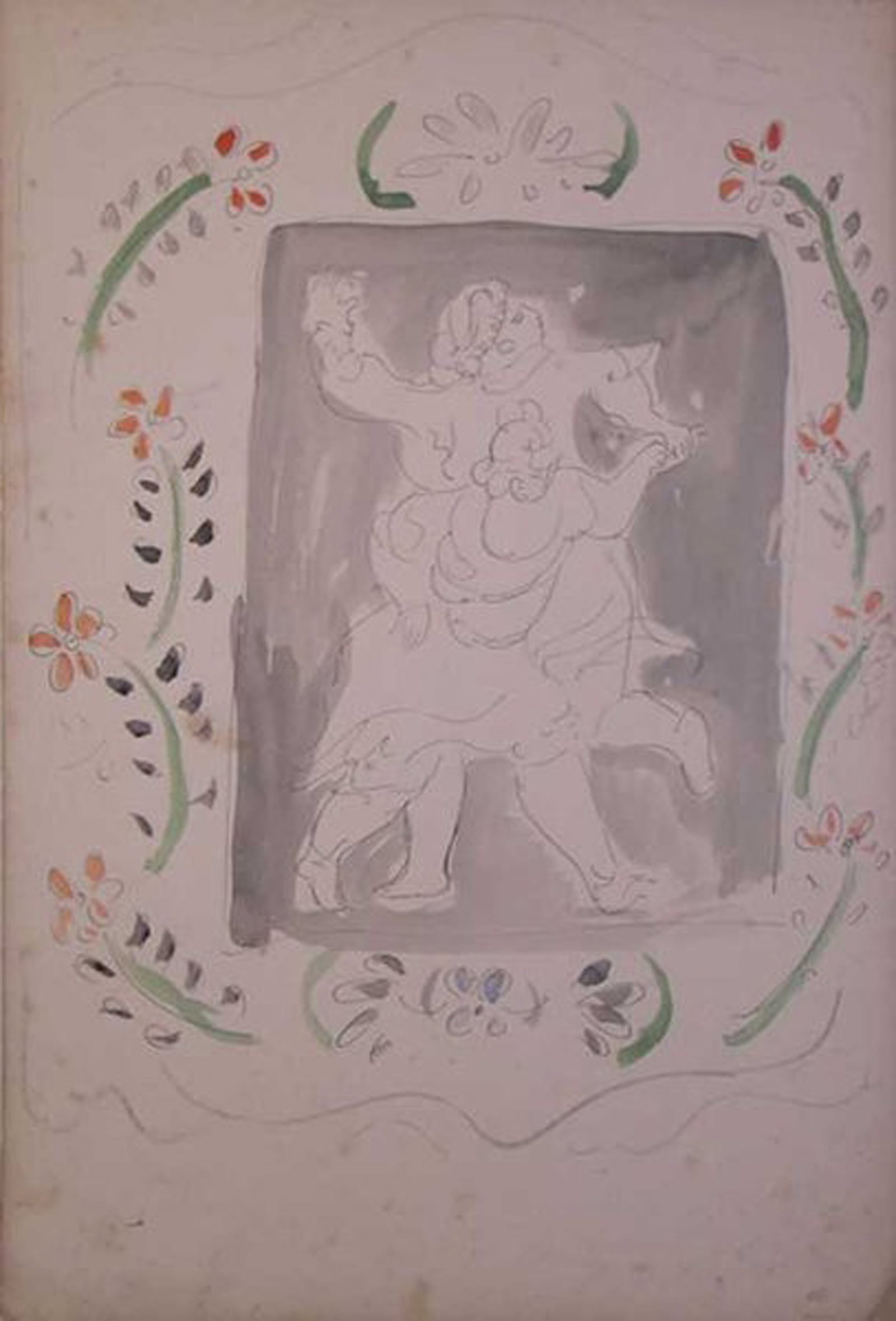 Mariano Rodriguez, Mujeres danzando con orla de flores, 1943 (1 of 1)