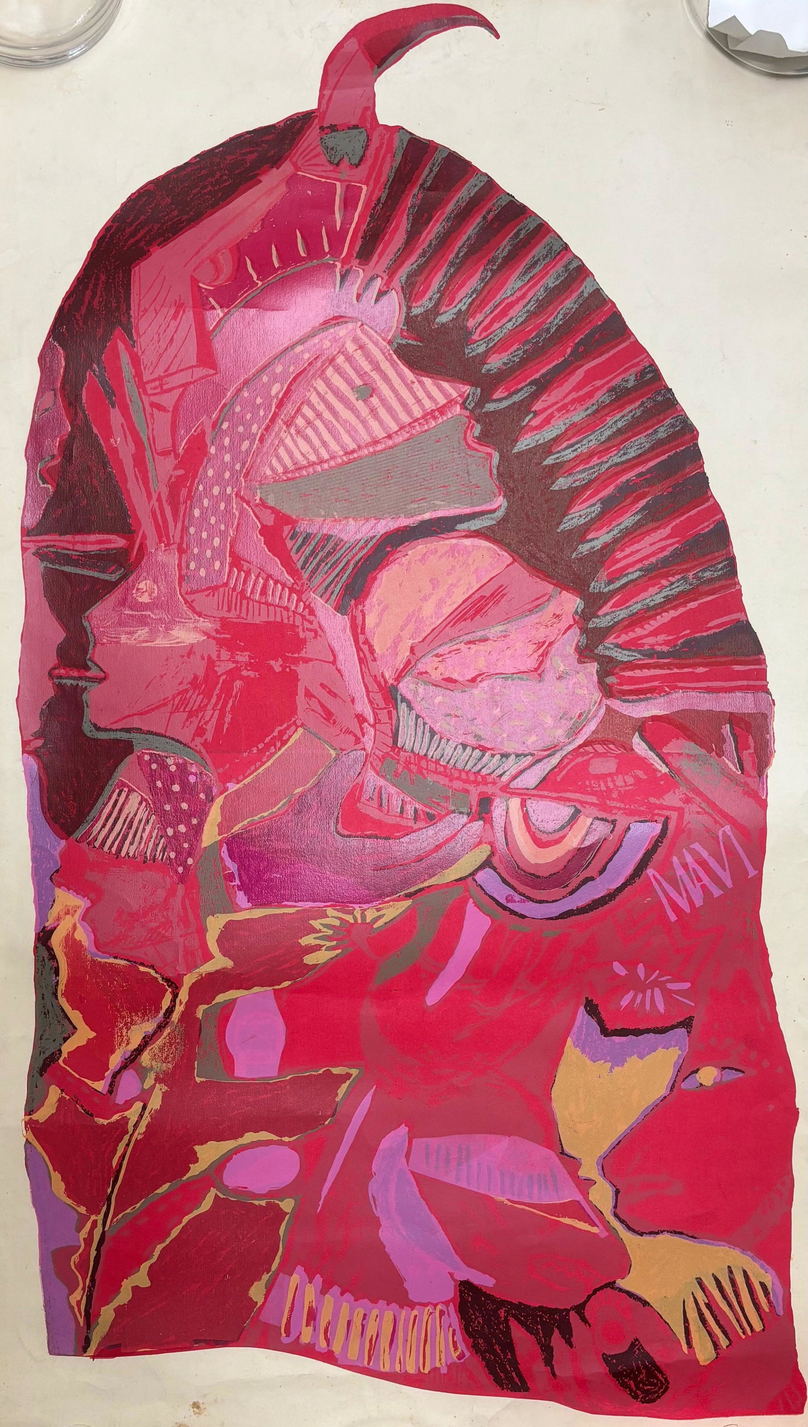 Moises Finalé (Cuba) (1957-). Untitled (1988), 2007: Lithograph, 40 x 24.50 in. Unframed. Signed recto lower right. Numbered recto lower left. Signed verso. Ed 9 of 21. Provenance: The Artist.