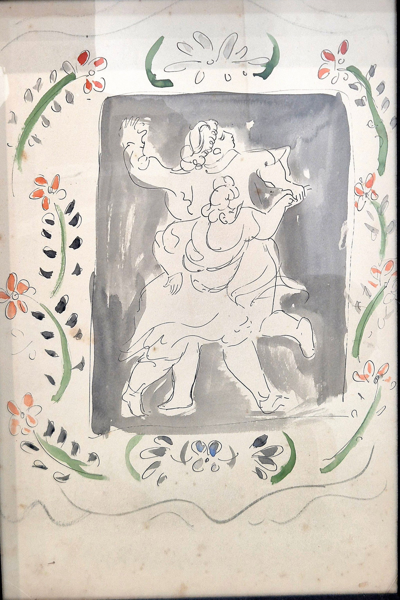 Mariano Rodriguez (Cuba) (1912-1990). Mujeres danzando con orla de flores, 1943 (1 of 1)