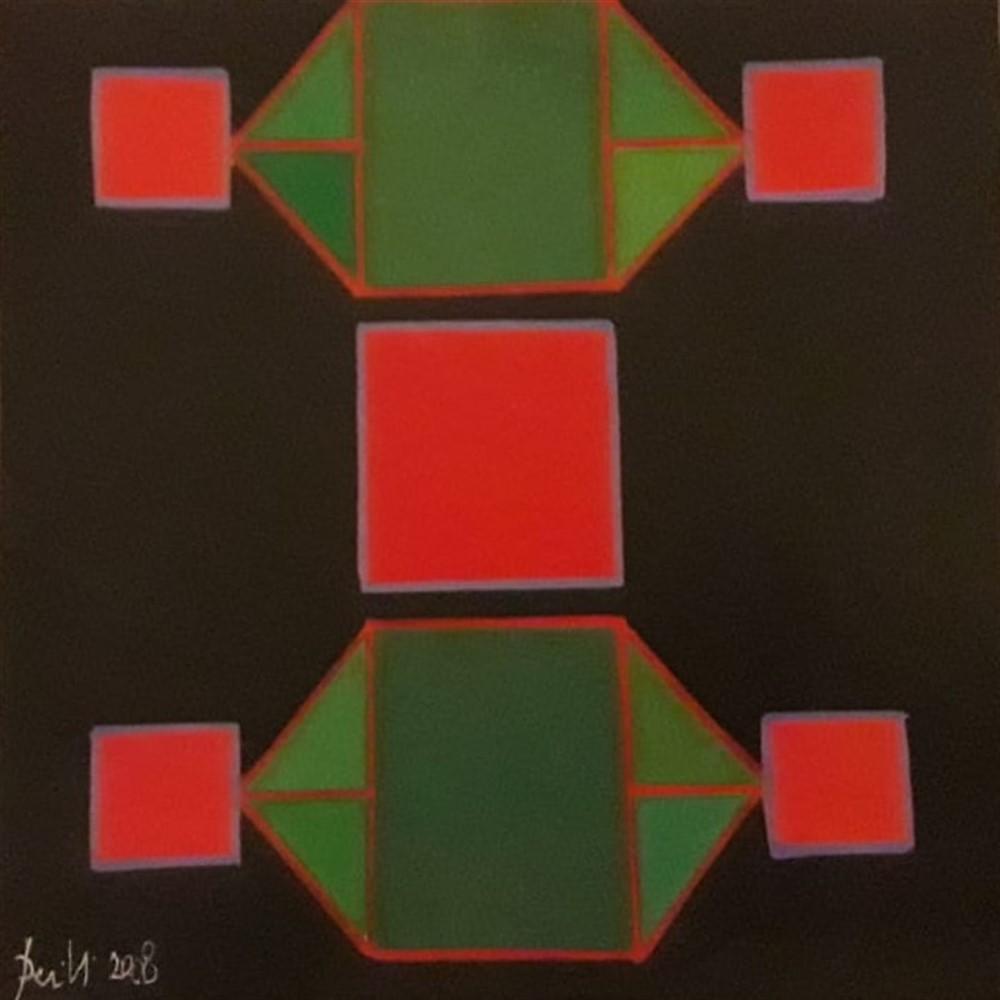 Achille Perilli “Slam” 2008: Achille Perilli Rome, 1927 "Slam" 2008 mixed media on canvas 20x20 cm signed lower left Authentic and Archive on photos of the Artist Published in the Exhibition Catalog "Futurism - DADA Abstraction -