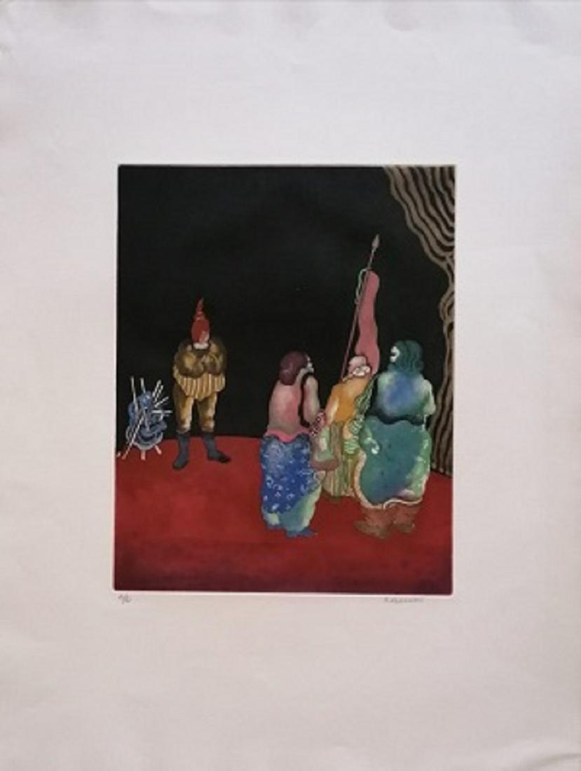 Elie Abrahami â€œUntitledâ€: Elie Abrahami (Iran, 1941) "Untitled" etching aquatint 76x57 cm signed lower right numbered 75/80