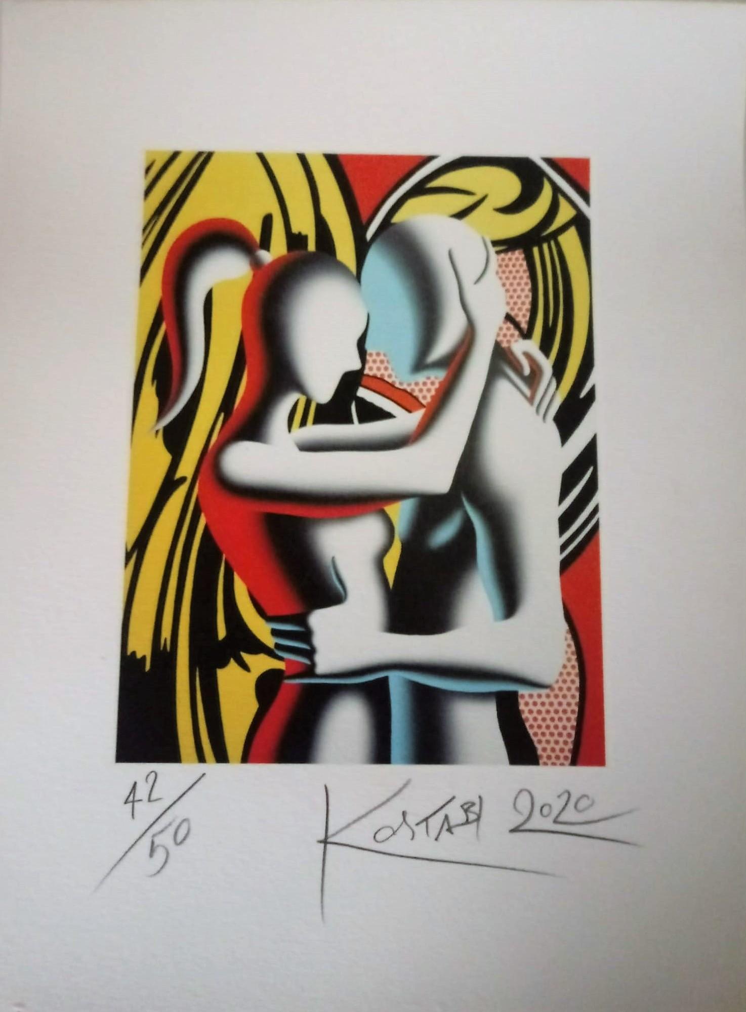 Mark Kostabi "Continuum" 2020: Mark Kostabi (Los Angeles, 1960) "Continuum" 2020 silkscreen 25x35 cm signed lower right numbered 42/50