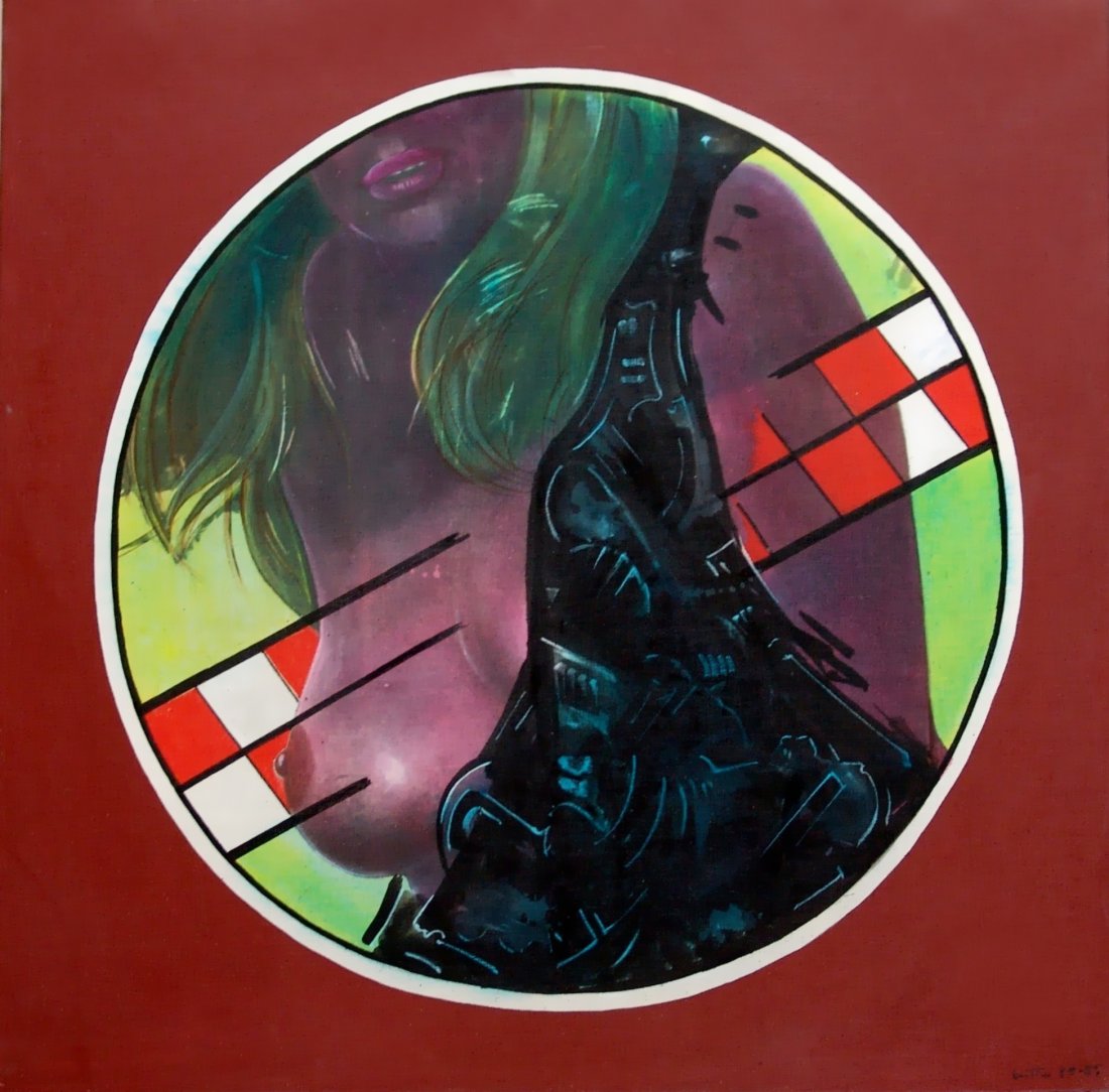 Gianni Bertini "Il quadro più lungo della mia vita": Gianni Bertini (Pisa, 1922 - Caen, 2010) "Il quadro più lungo della mia vita" 1983-85 mixed media on canvas 80x80 cm signed lower right Frittelli Gallery Archive, Florence