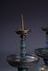 A PAIR OF CHINESE CLOISONNE FLOWER CANDLE HOLDERS - 2