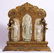 CHINESE JADE CARVED STAND GUANYIN IN GILT BRONZE NICHE
