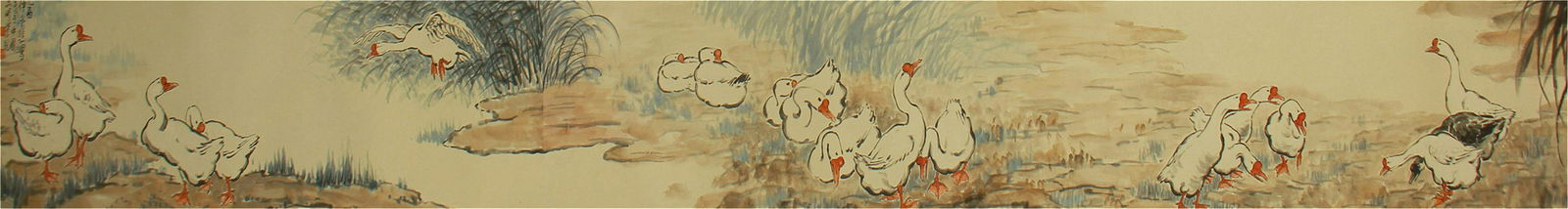 CHINESE PAINTING OF GOOSES ALONG THE RIVE BY QI BAISHI (1 of 8)