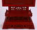 CHINESE CINNABAR CARVED GEM STONE INLAID TABLE SCREEN - 4