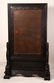 A LARGE CHINESE ROSEWOOD CARVED CLOISONNE TABLE SCREEN - 10